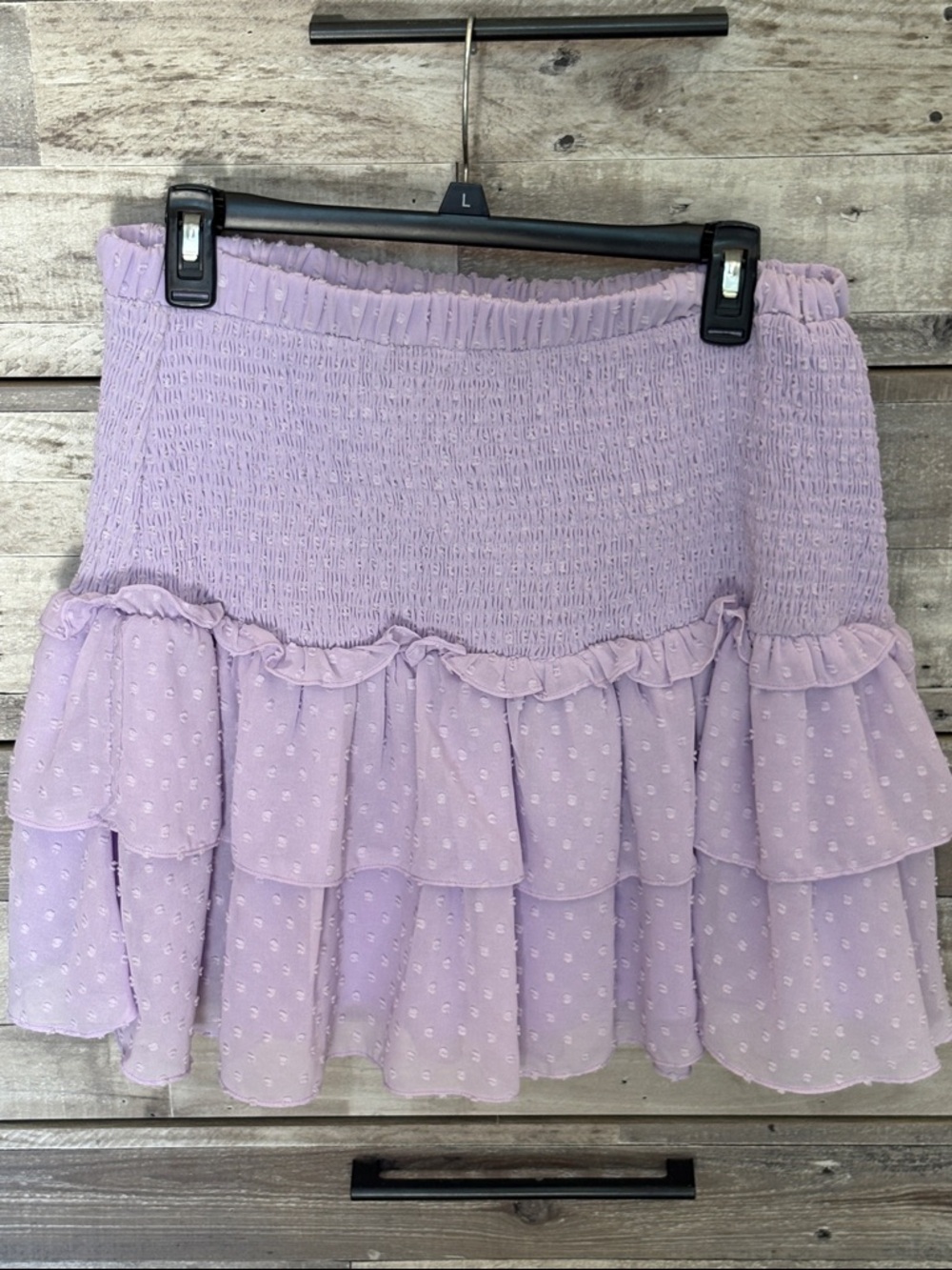 Free the Roses Lilac Smocked Tiered Ruffle Mini Skirt
